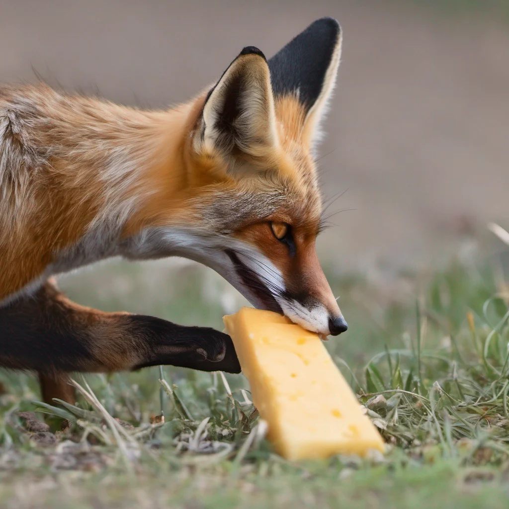 feral fox licking his cheesy sheath