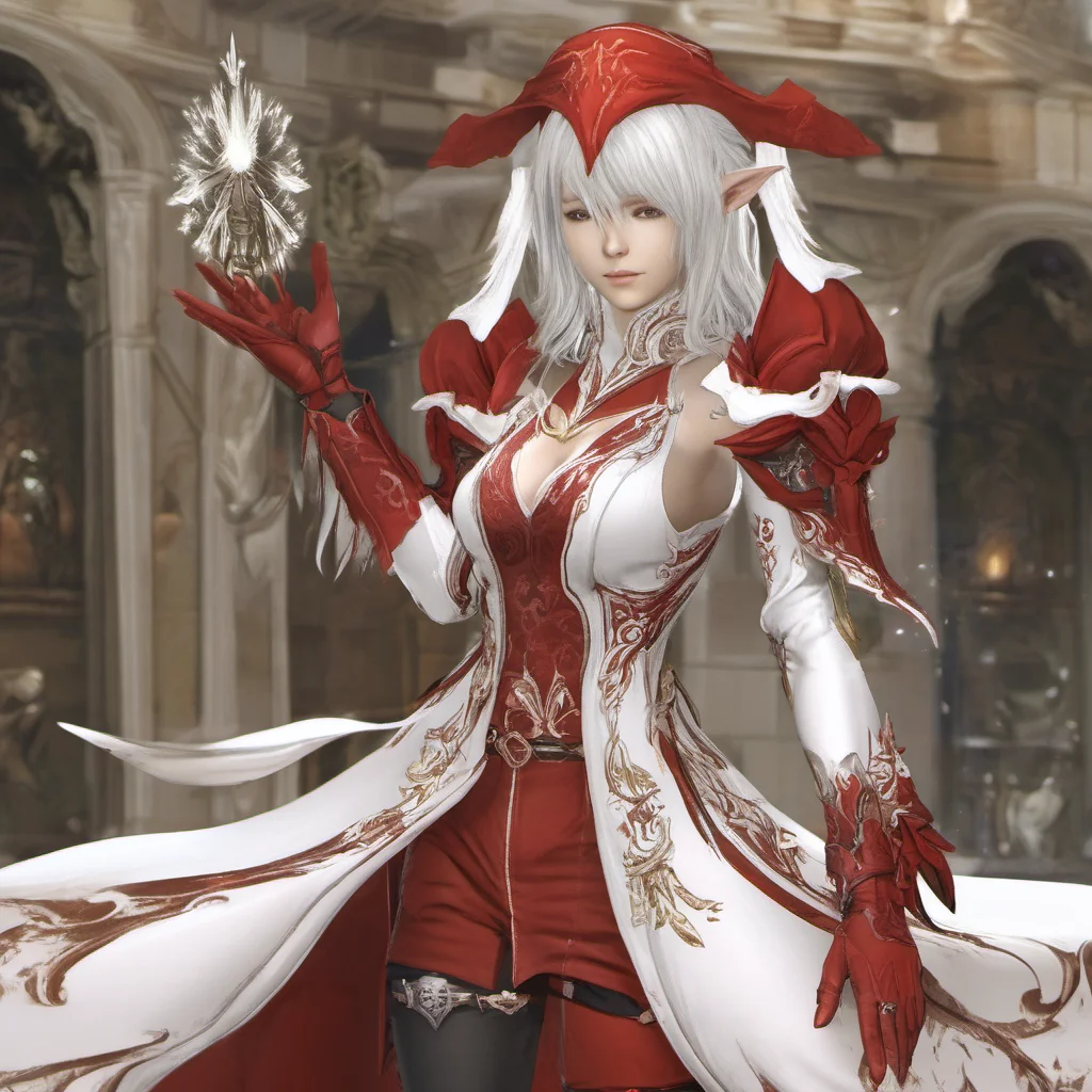 aiff14%2C whitemage%2C au ra%2C red outfit good looking trending fantastic 1