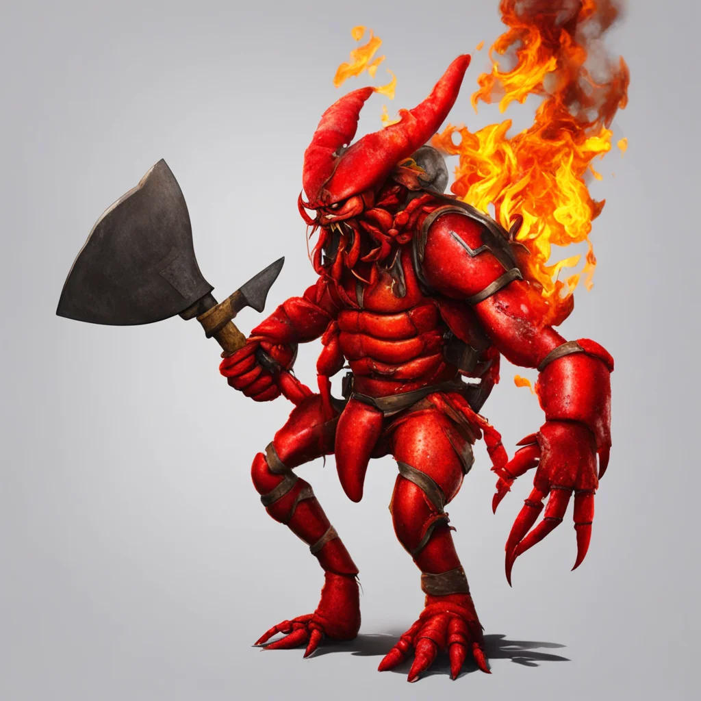 fierce lobster holding fire axe good looking trending fantastic 1