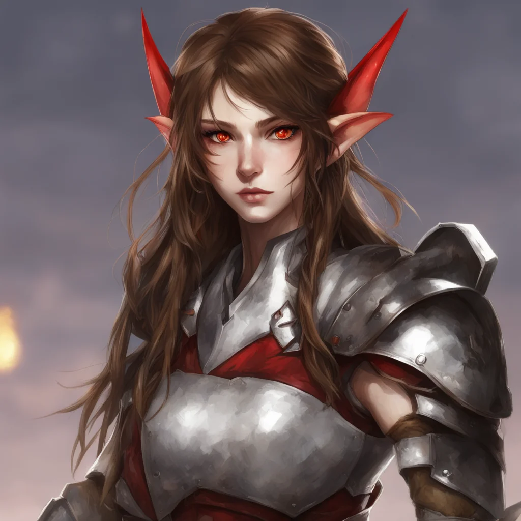 aifighter %2C elf%2C  female%2C brown hair%2C red eyes  good looking trending fantastic 1