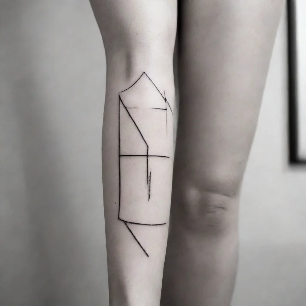 aifine line black and white tattoo minimalistic woman