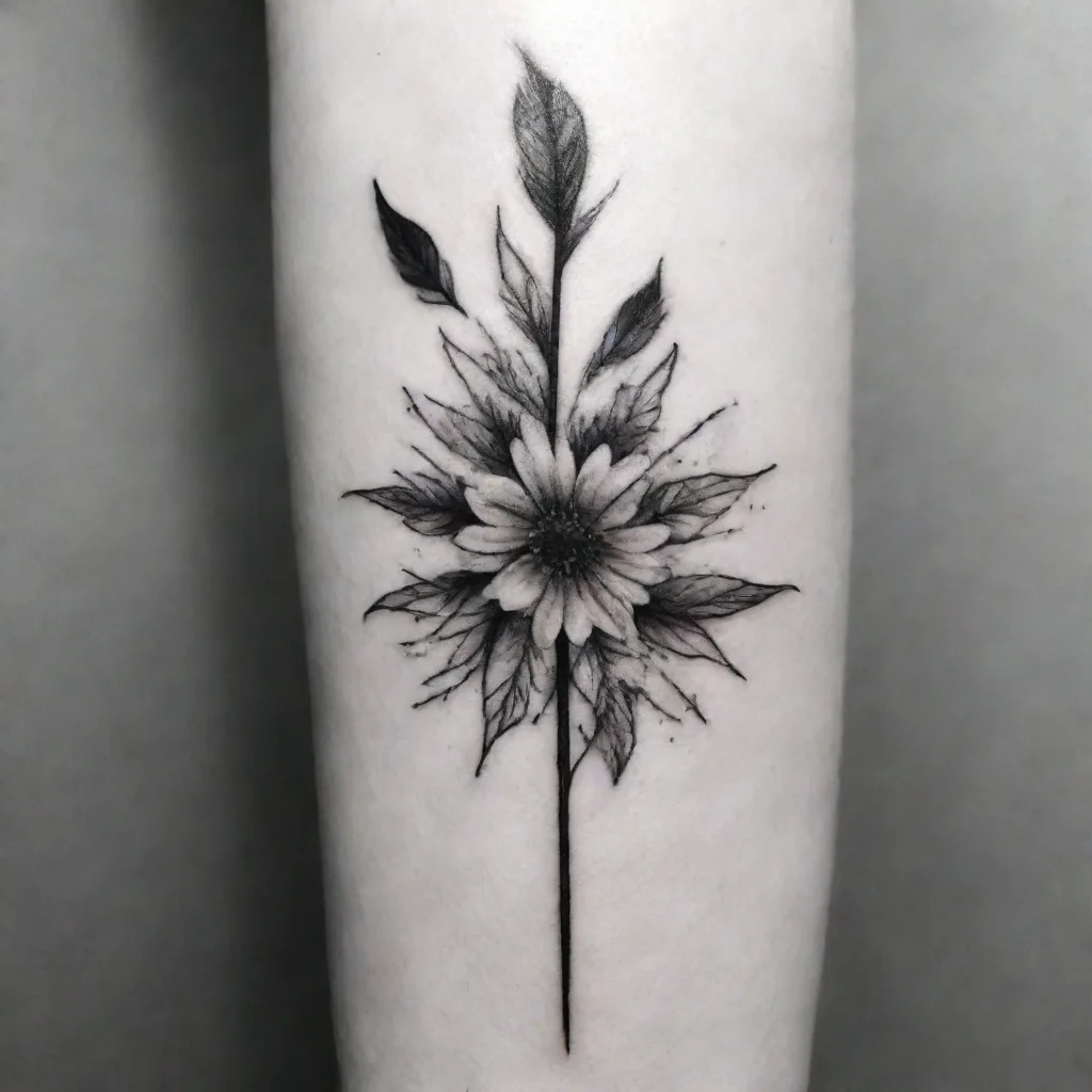 aifine line black and white tattoo poetry