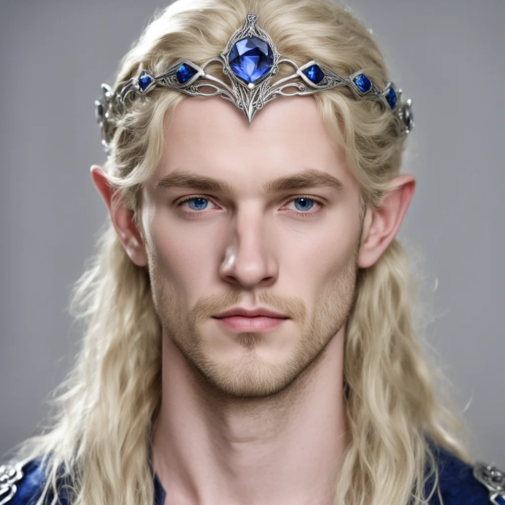 aifinrod wearing silver elven circlet with sapphires amazing awesome portrait 2