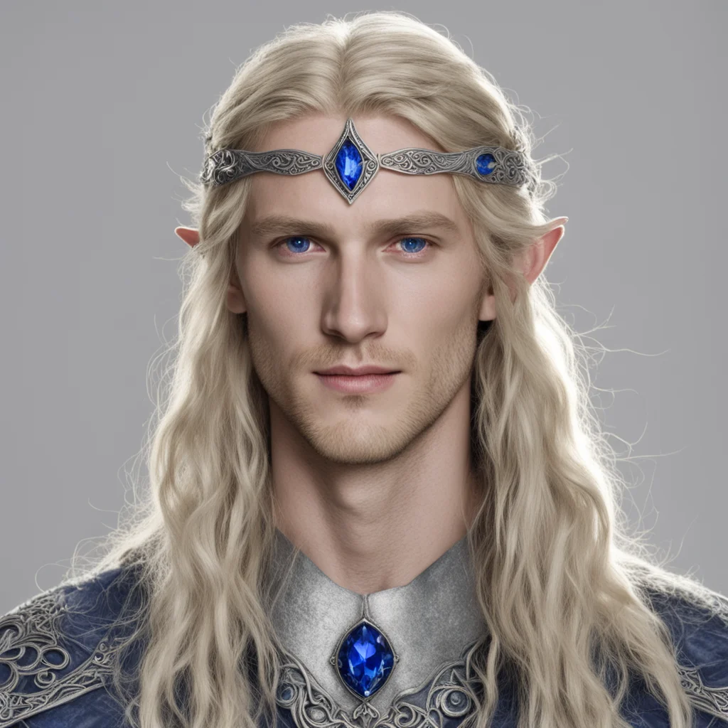 aifinrod wearing silver elven circlet with sapphires confident engaging wow artstation art 3
