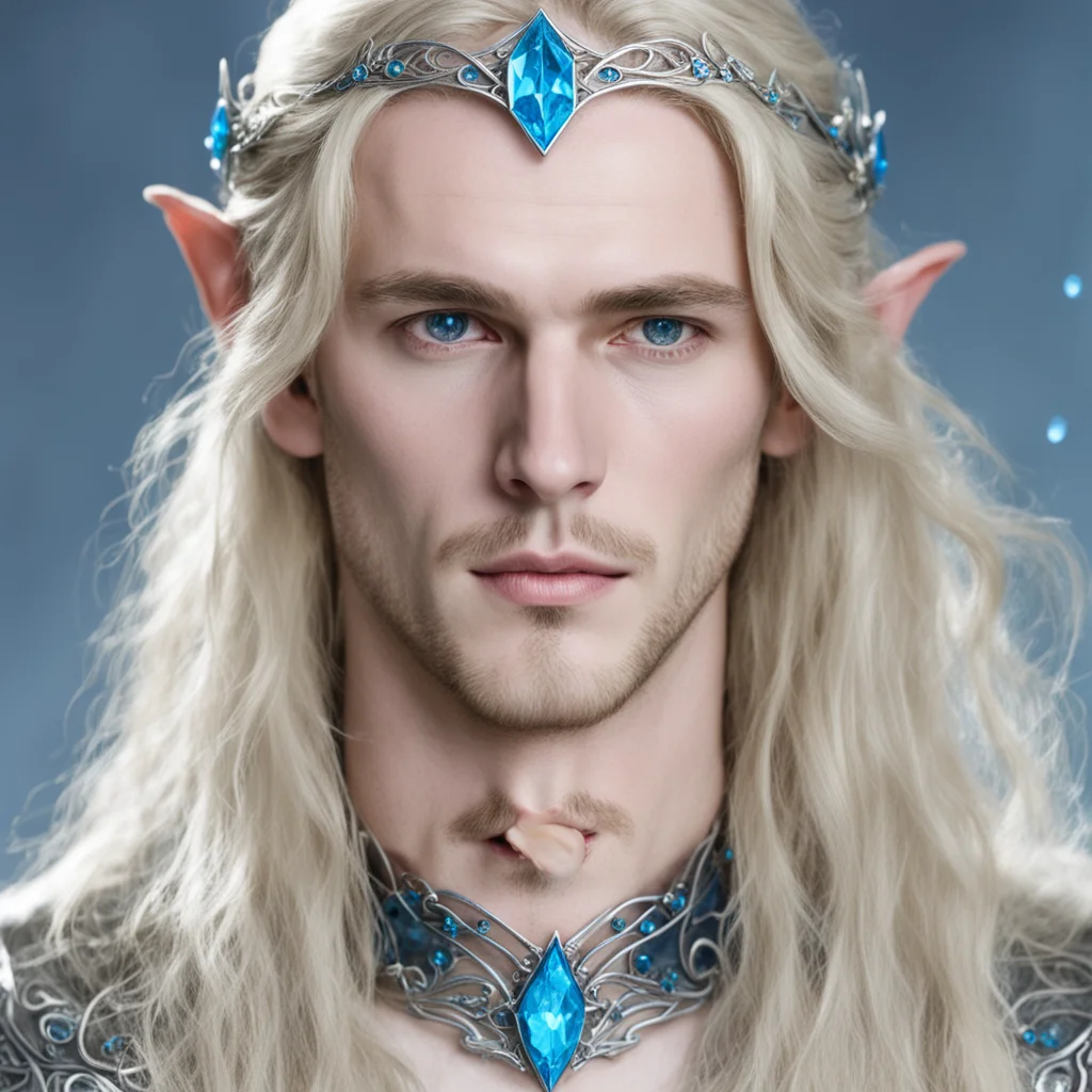 aifinrod wearing silver elvish circlet with blue diamonds