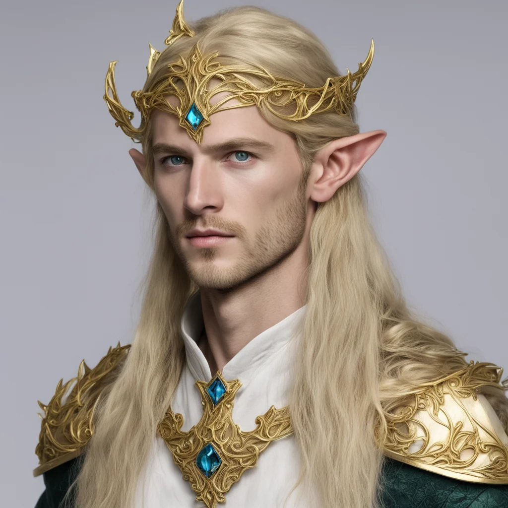 aifinrod with gold elven circlet with jewels confident engaging wow artstation art 3