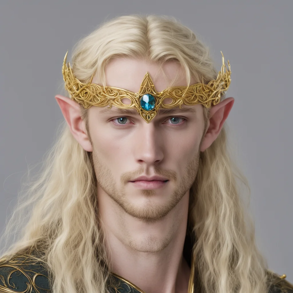 finrod with gold elven circlet with jewels