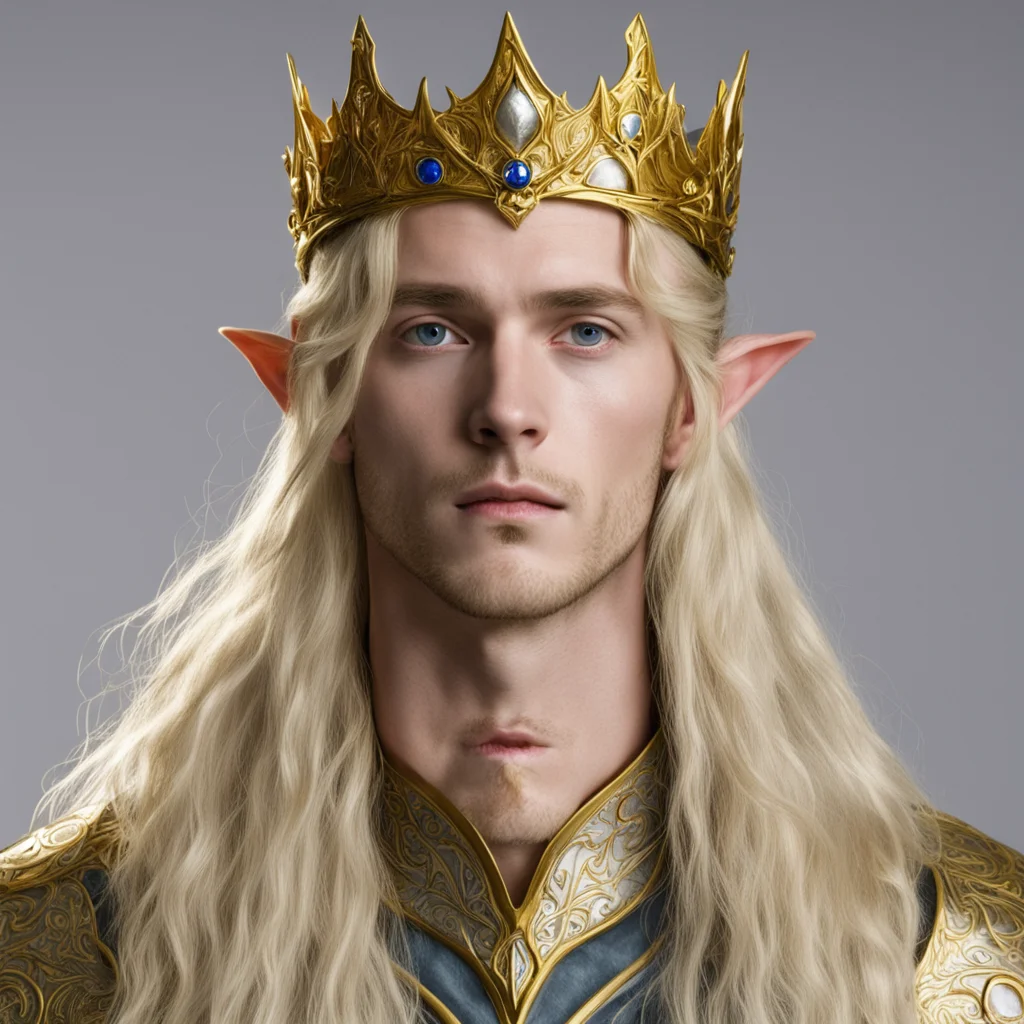 finrod with gold elven crown amazing awesome portrait 2