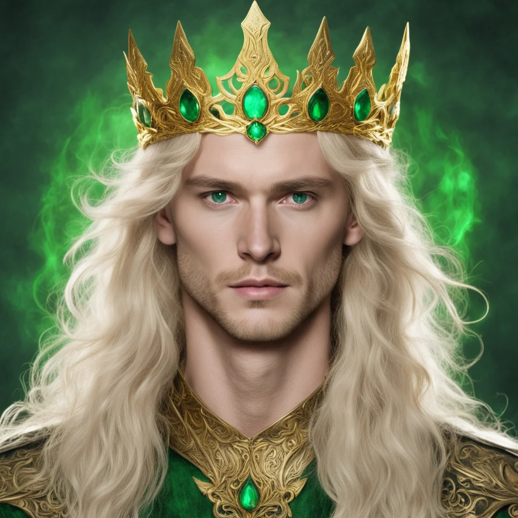aifinrod with golden elvish crown with emeralds
