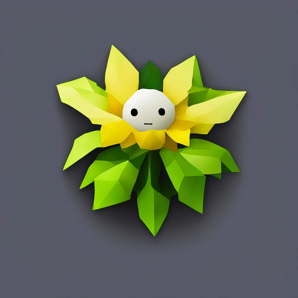 flowey polygonal amazing awesome portrait 2