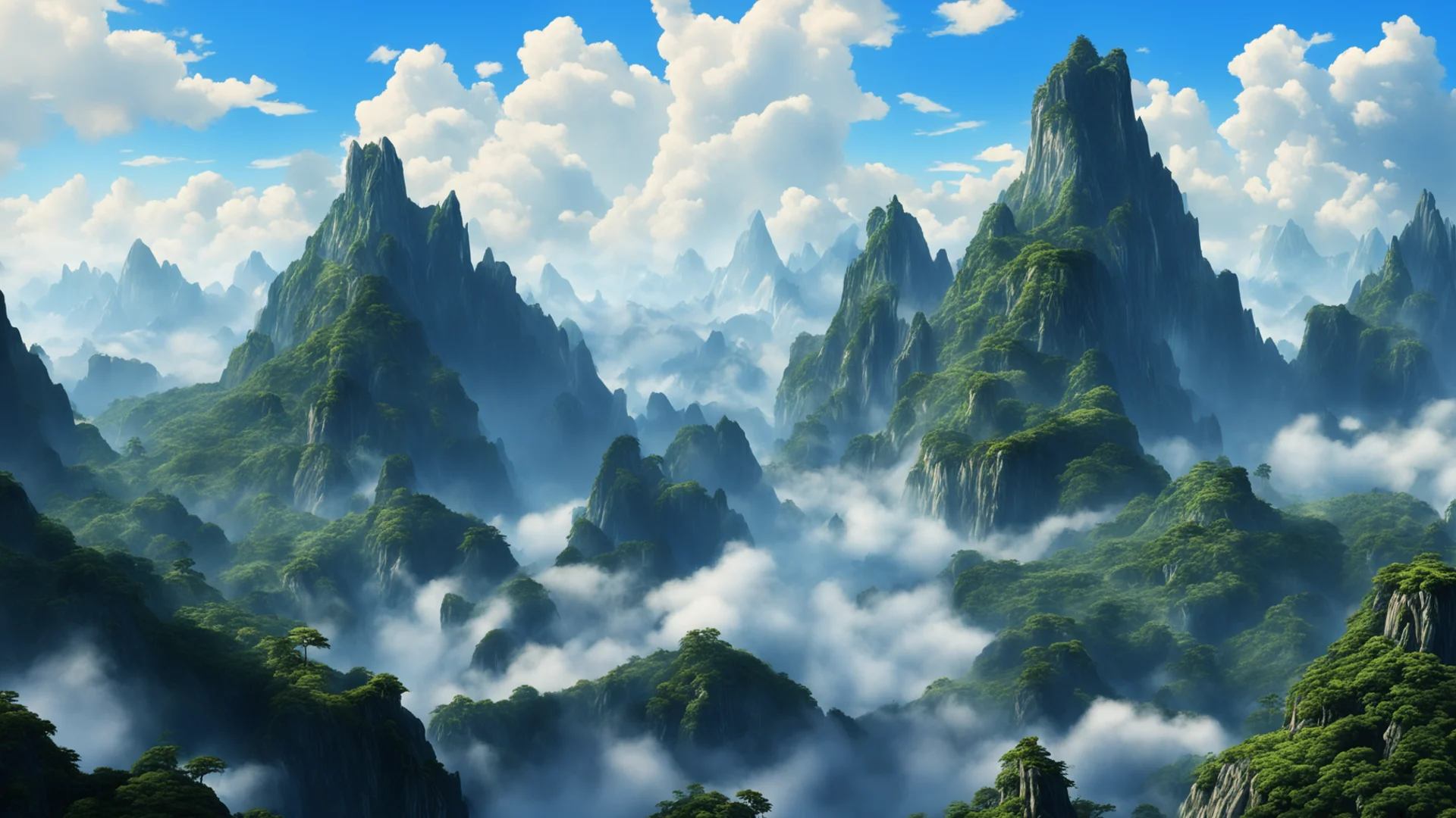 aiflying mountains from the movie avatar. superrealism amazing awesome portrait 2 wide