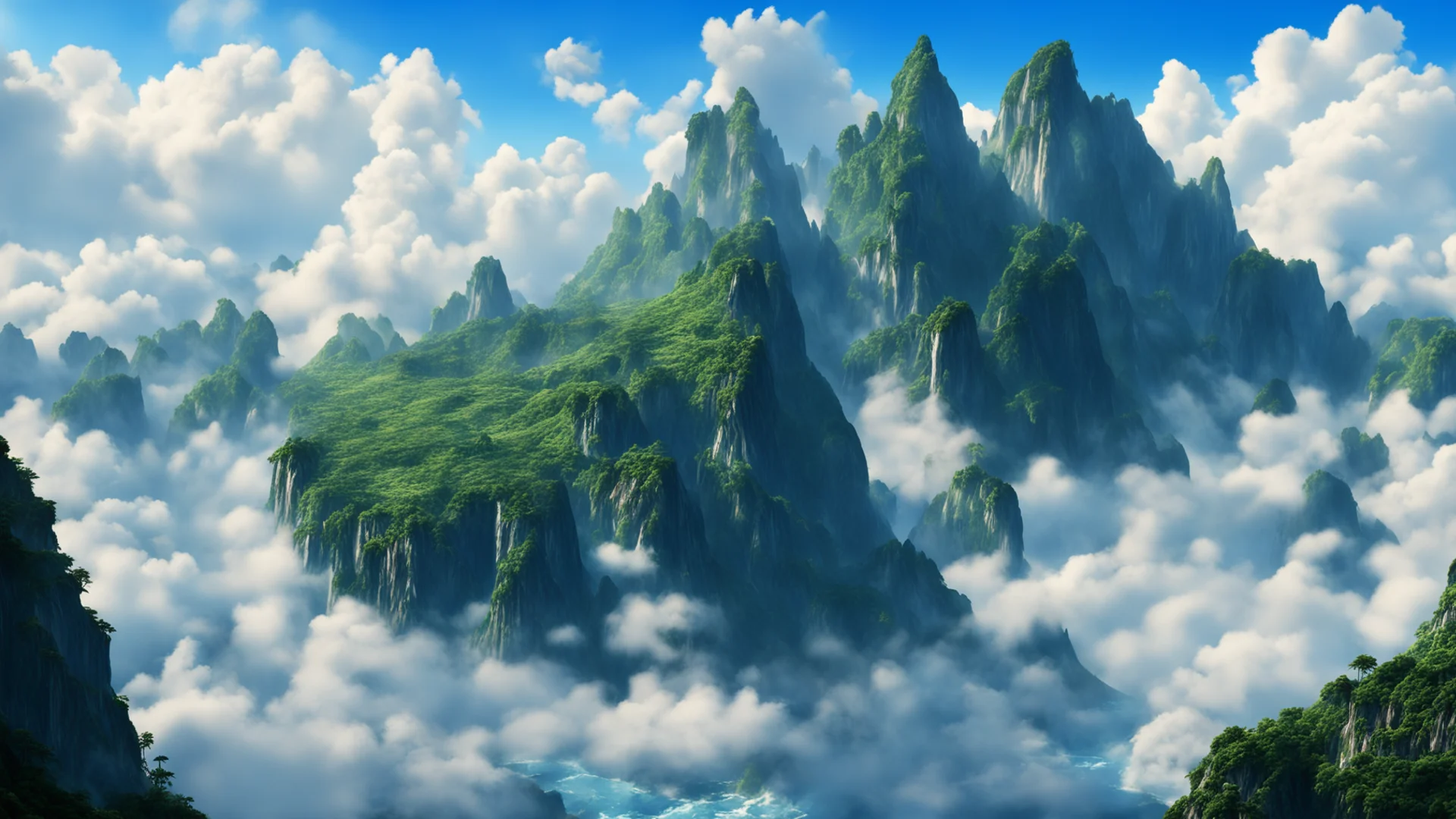 aiflying mountains from the movie avatar. superrealism good looking trending fantastic 1 wide