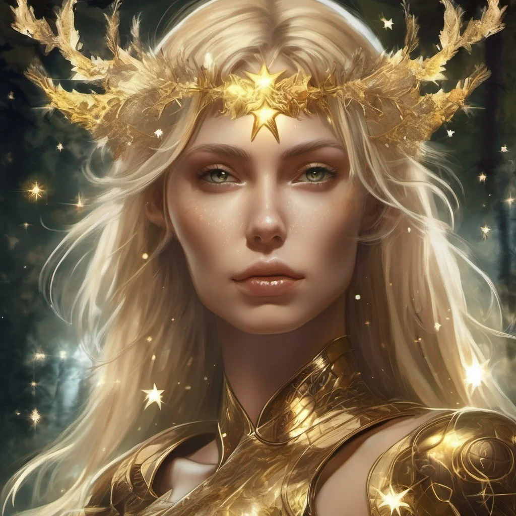 aiforest blonde woman celestial golden armor stars starlight fantasy art seductive beauty grace amazing awesome portrait 2
