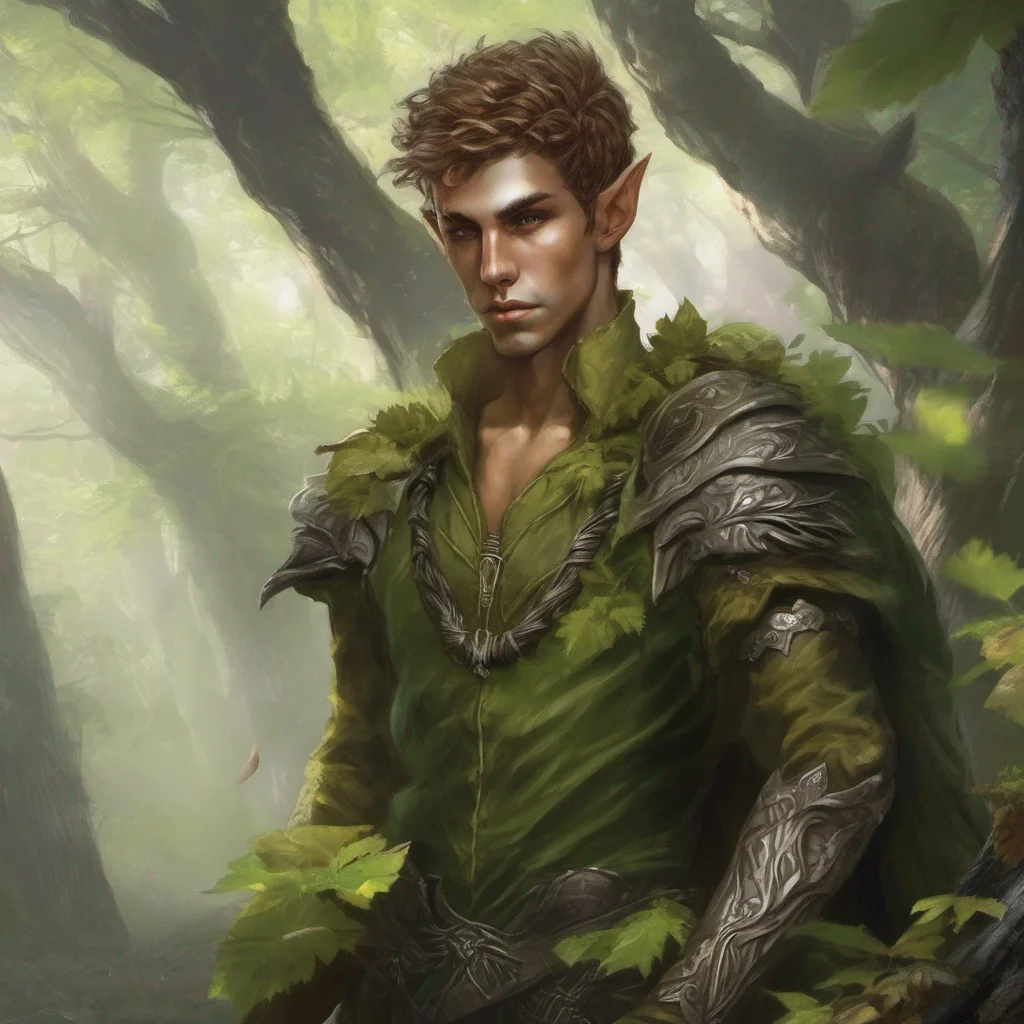 forest fae elf man short hair fantasy art warrior confident engaging wow artstation art 3