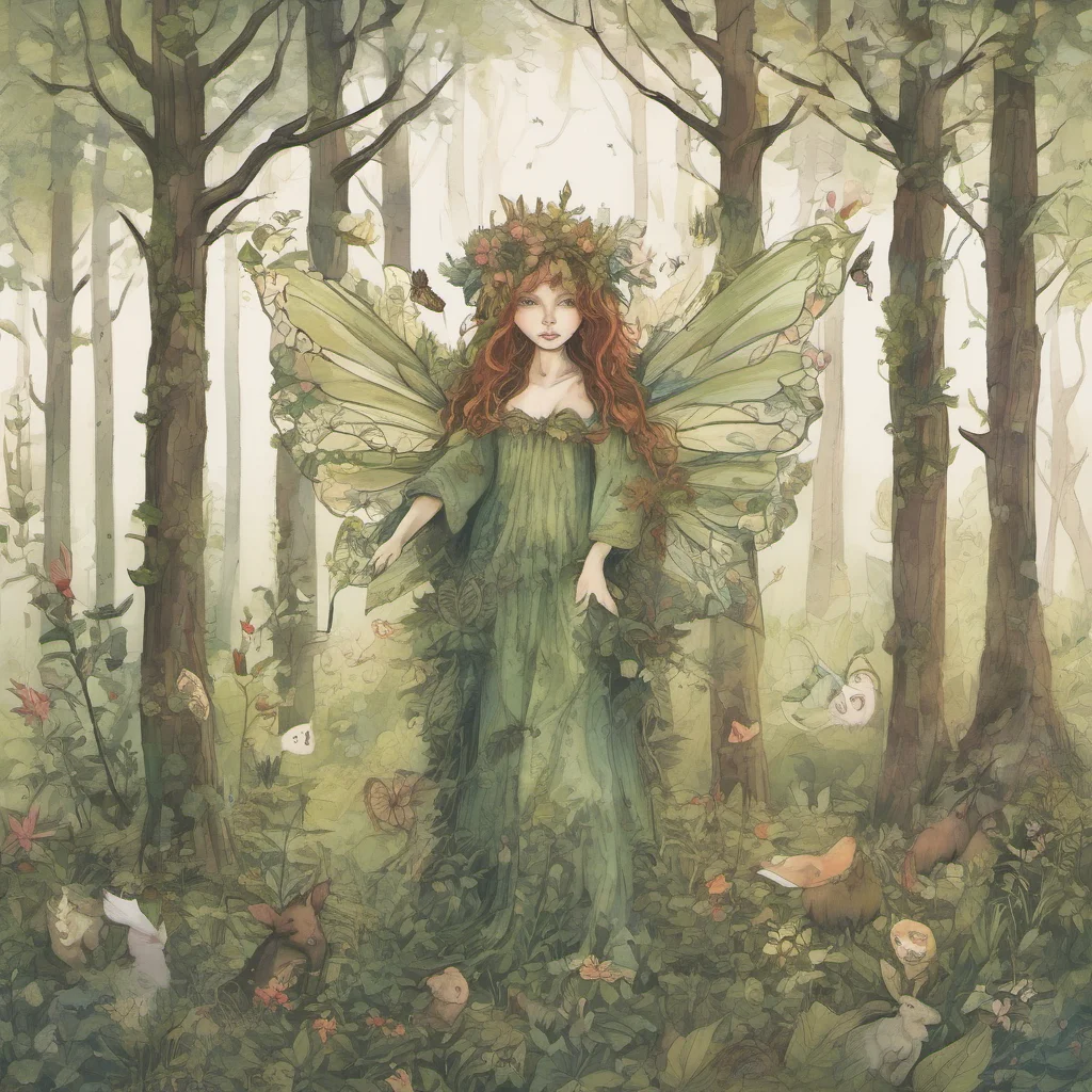 aiforest folk fairy mistical woods pibk amazing awesome portrait 2