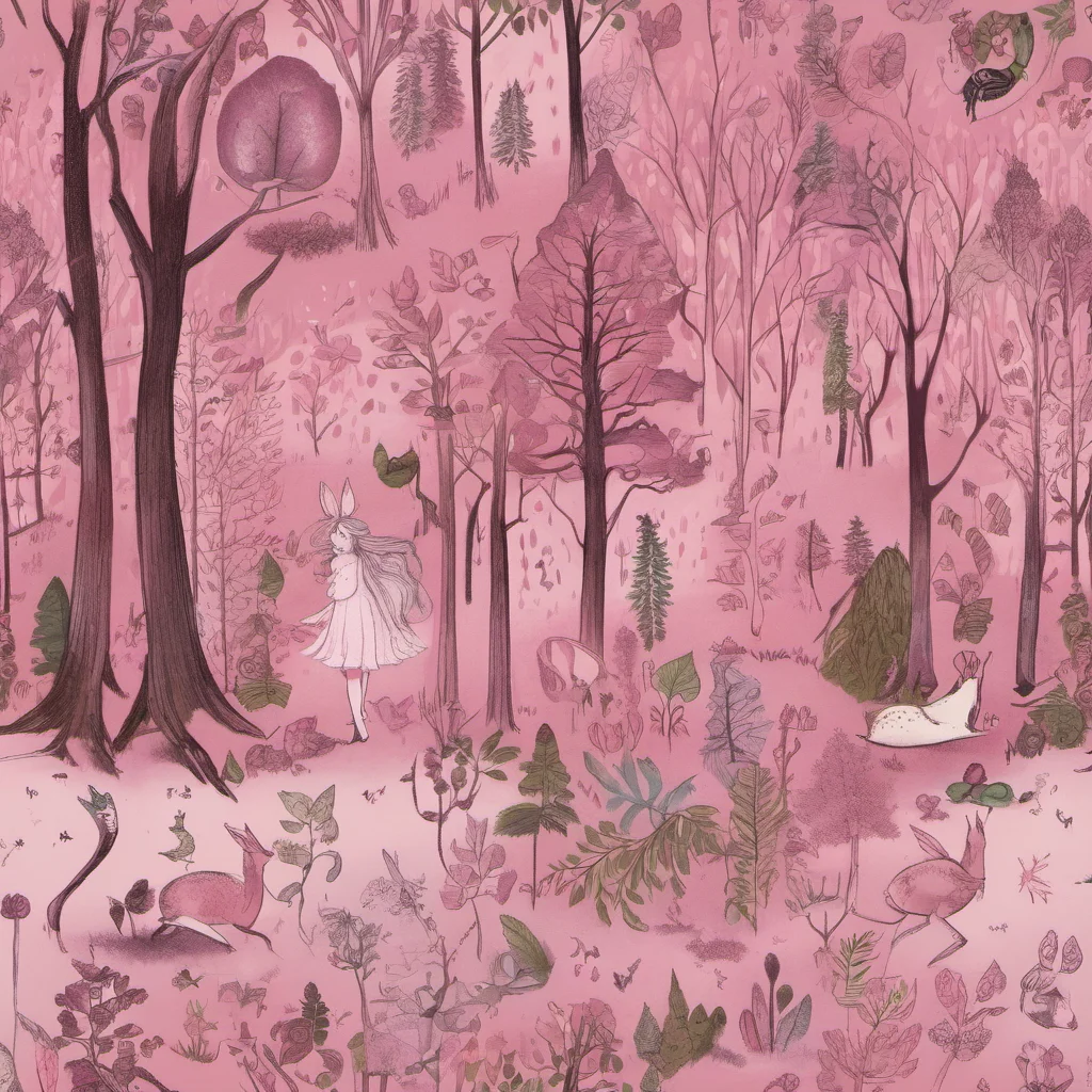 aiforest folk fairy mistical woods pink amazing awesome portrait 2