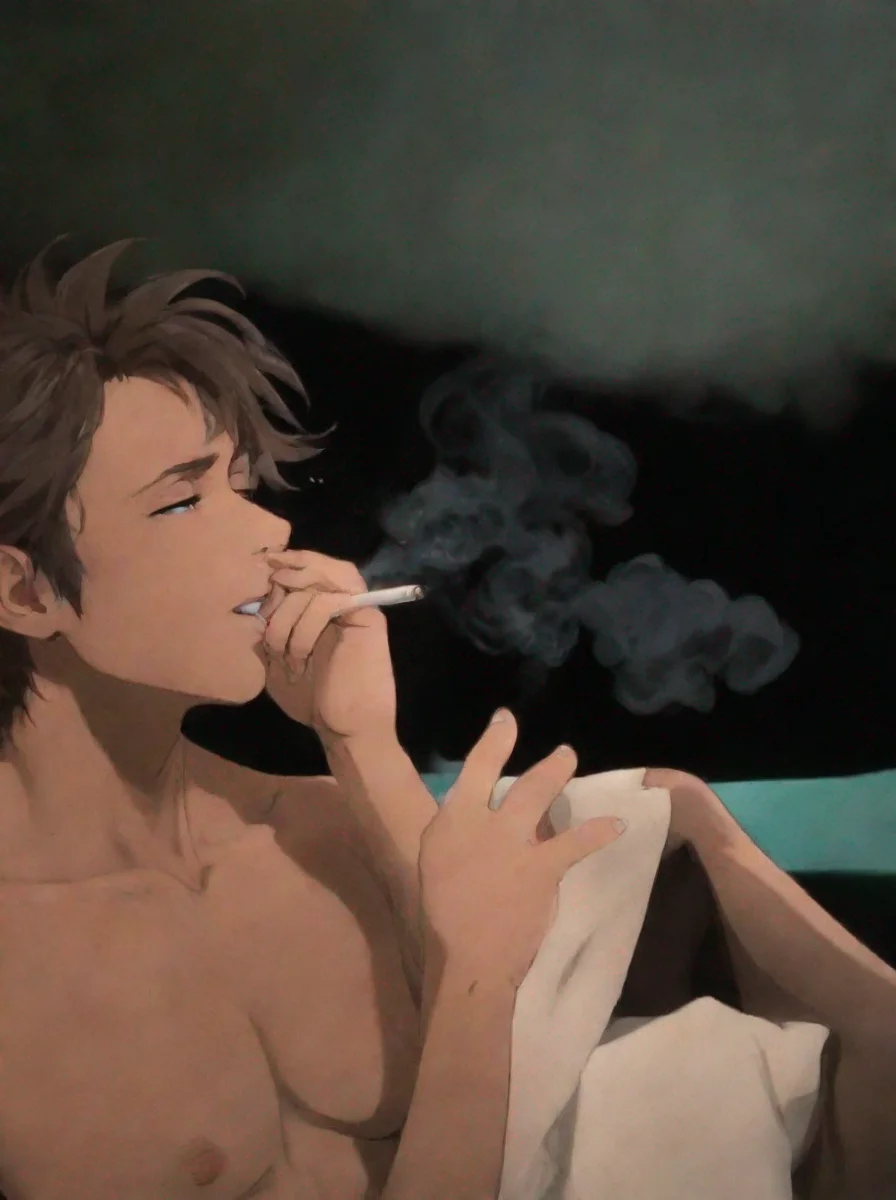 aifounder smoking happy detailed hd anime