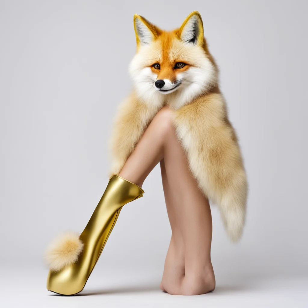 fox furry with bikini gold accent with a slingback heels good looking trending fantastic 1