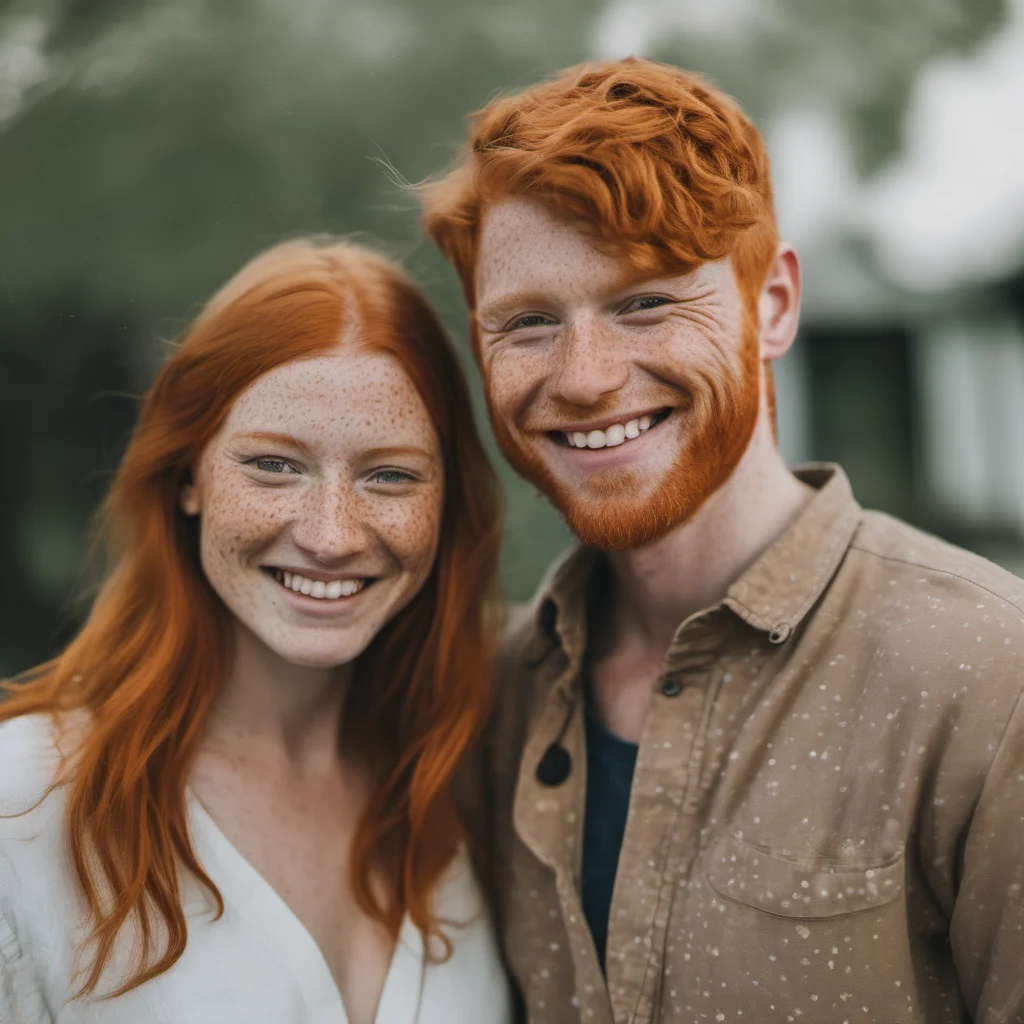 aifreckled ginger couple smiling confident engaging wow artstation art 3