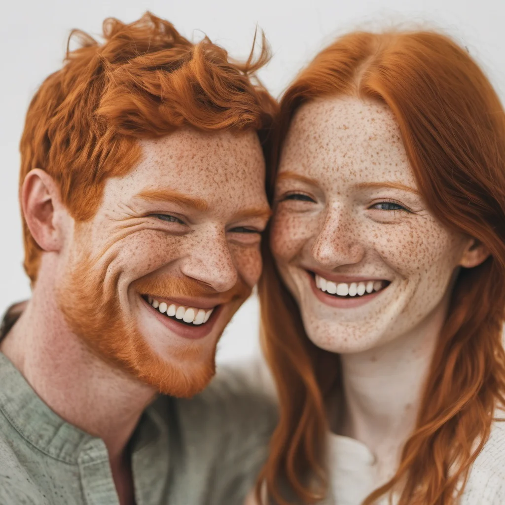 aifreckled ginger couple smiling good looking trending fantastic 1