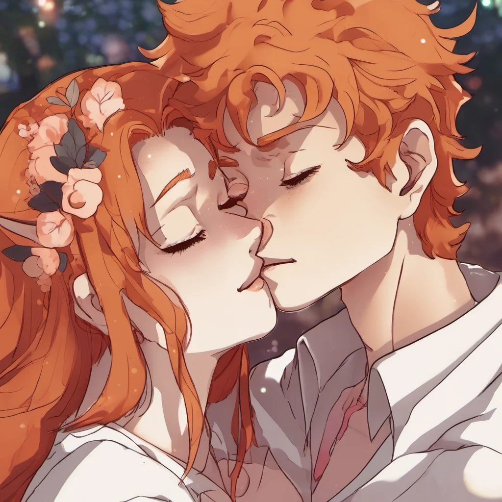 aifreckled ginger kitsune anime couple kissing close up amazing awesome portrait 2