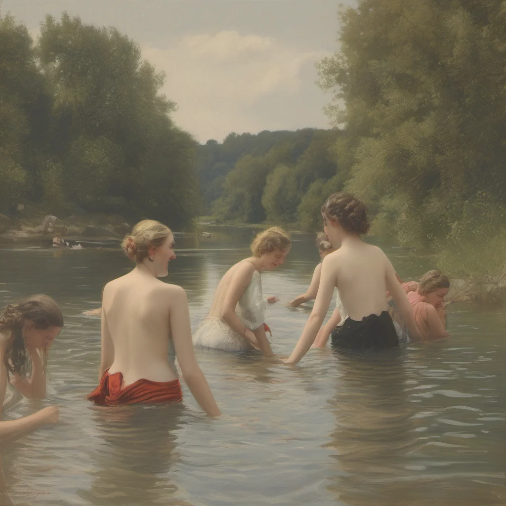 french girls bathing in a river   billitis style amazing awesome portrait 2