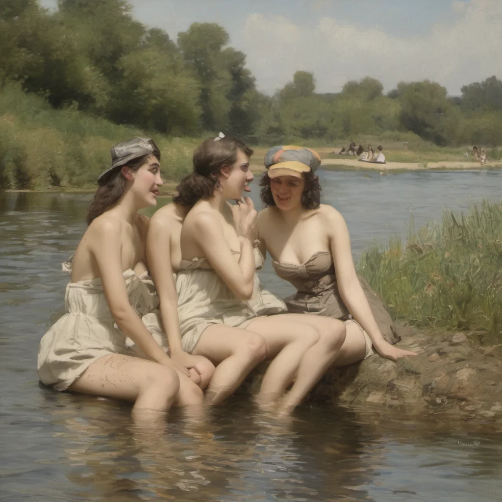 french girls bathing in a river   billitis style good looking trending fantastic 1