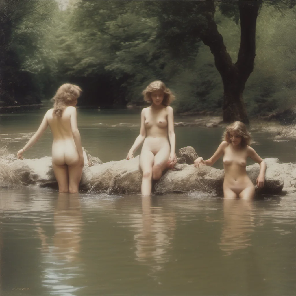 french girls bathing in a river   david hamilton style amazing awesome portrait 2