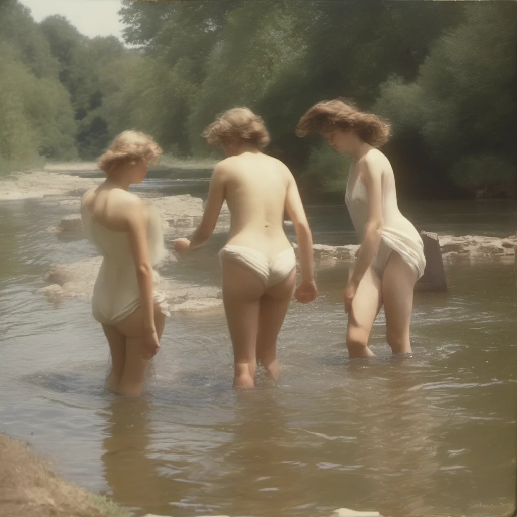 french girls bathing in a river   david hamilton style good looking trending fantastic 1
