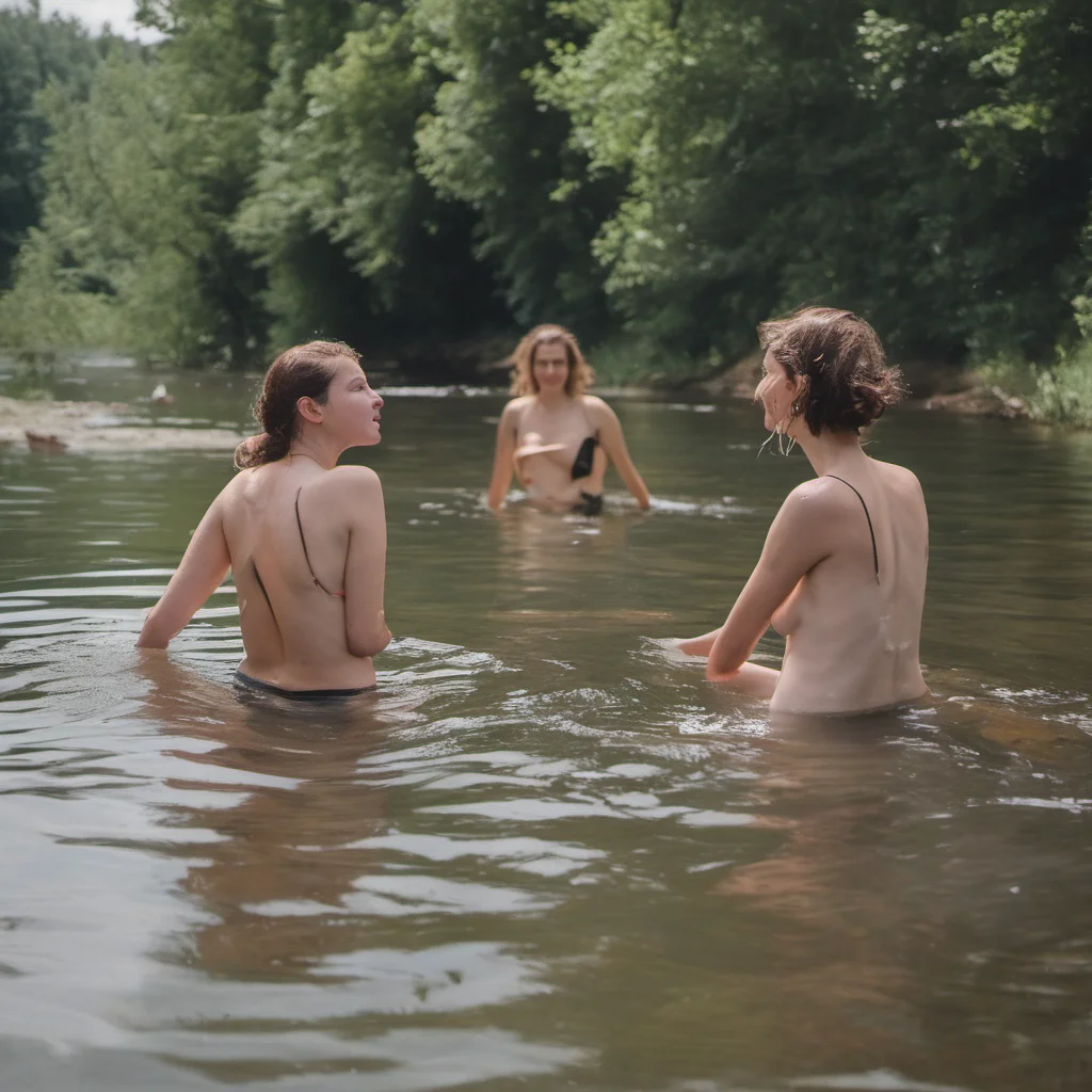 aifrench girls bathing in a river   in 2018