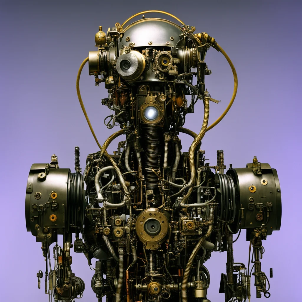 from movie event horizon 1997 from movie tetsuo 1989 from movie virus 1999 400lb show steampunk robot made of machine parts with glowing eyeshyper 