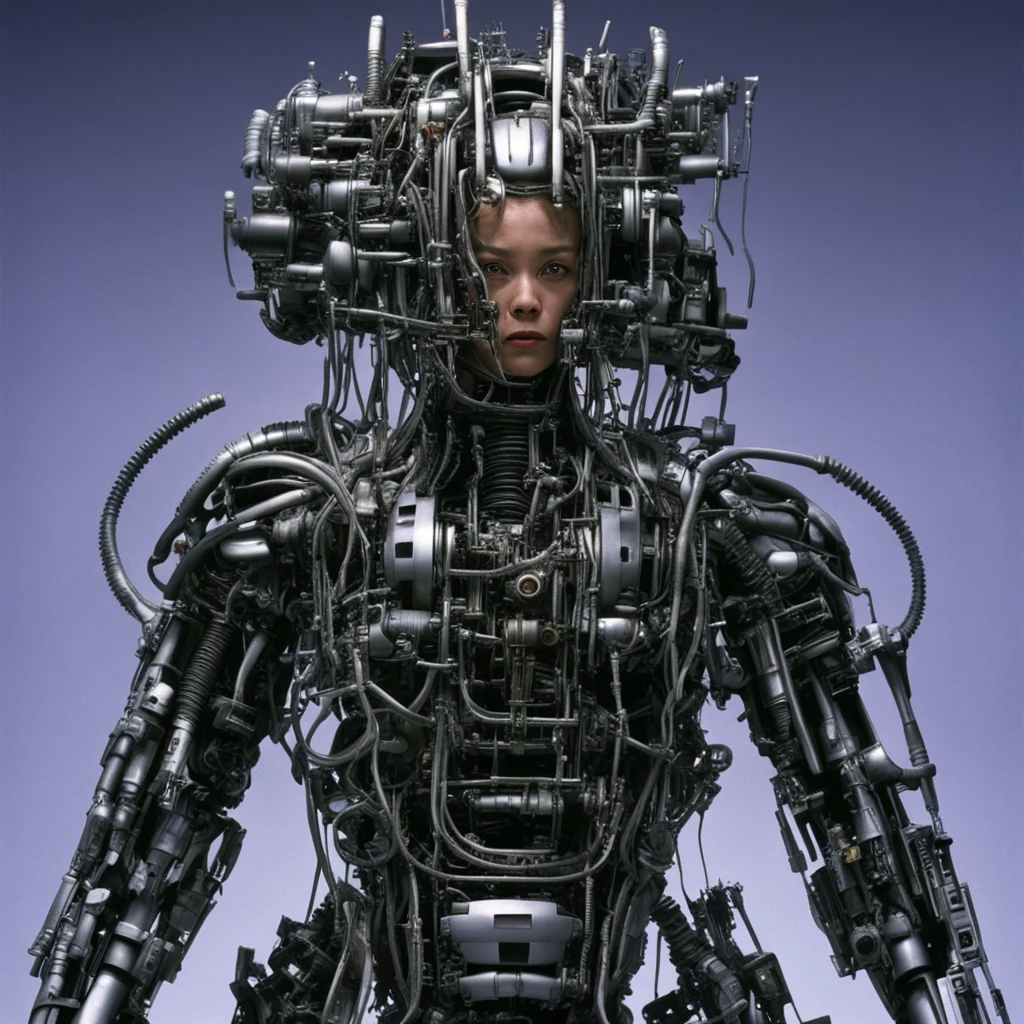 from movie event horizon 1997 from movie tetsuo 1989 from movie virus 1999 400lb show womans made of machine parts  amazing awesome portrait 2