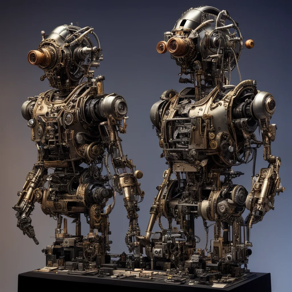 aifrom movie event horizon 1997 from movie tetsuo 1989 from movie virus 1999 steampunk robotic automaton knights made of machine parts and moving gears hyper realistic