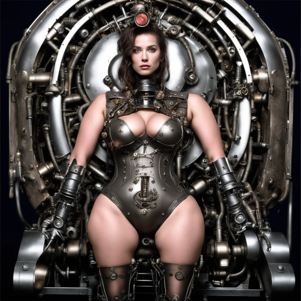 from movie event horizon 1997 from movie virus 1999 400lb busty show womam made of steampunk machine parts hyper  good looking trending fantastic 1