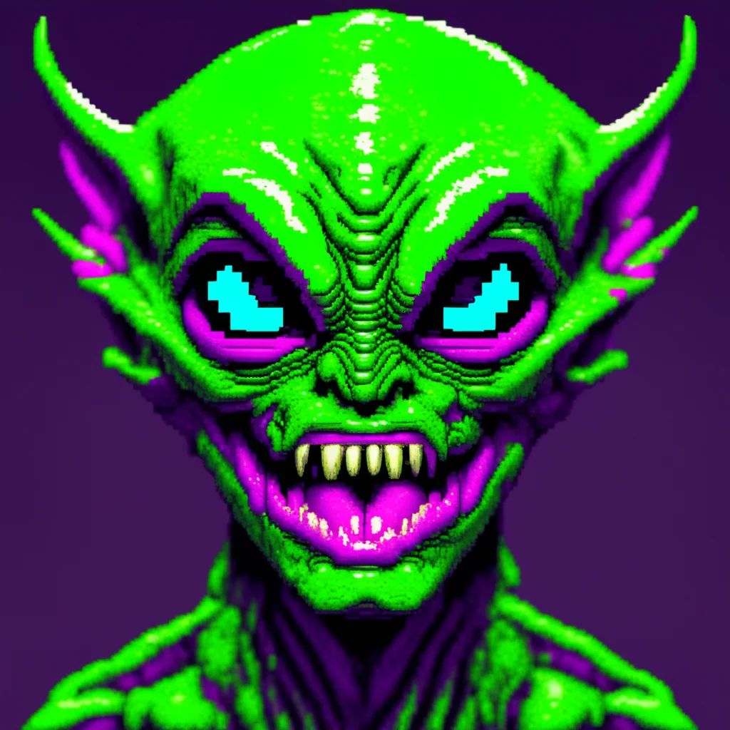aifrom starforce nes videogame 1985 alien ugly face confident engaging wow artstation art 3