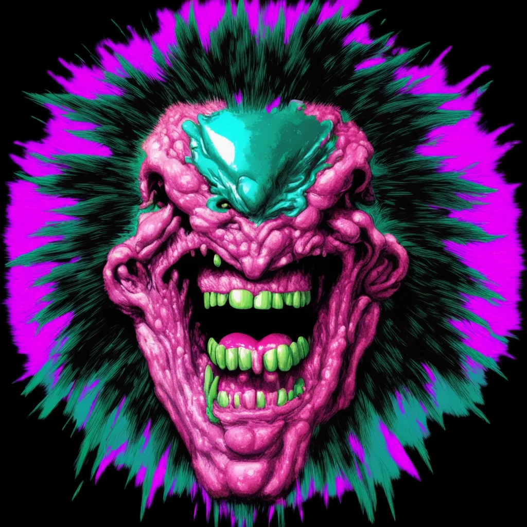 from starforce nes videogame 1985 from starforce arcade videogame 1984 chrome ugly screaming face hyper realistic