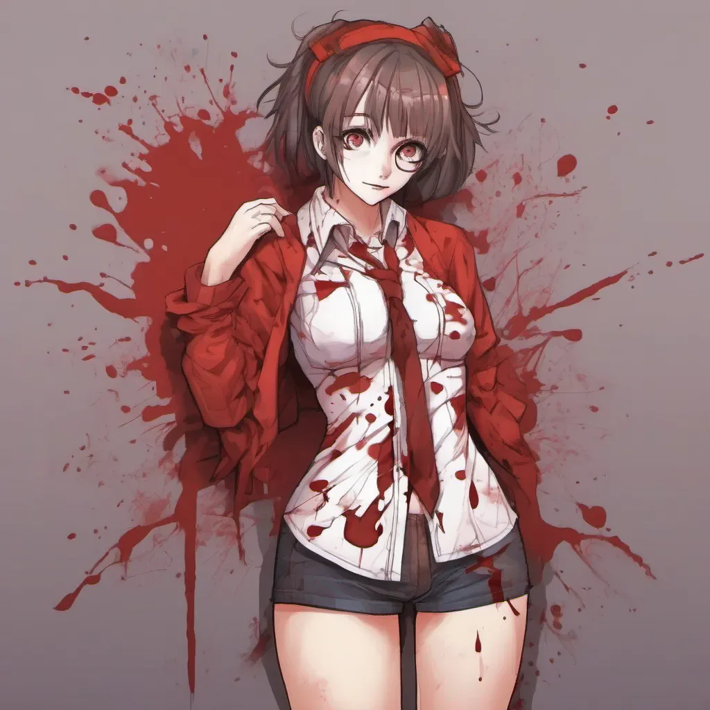 full body portrait of an adorable nerdy anime woman in blood underwear amazing awesome portrait 2