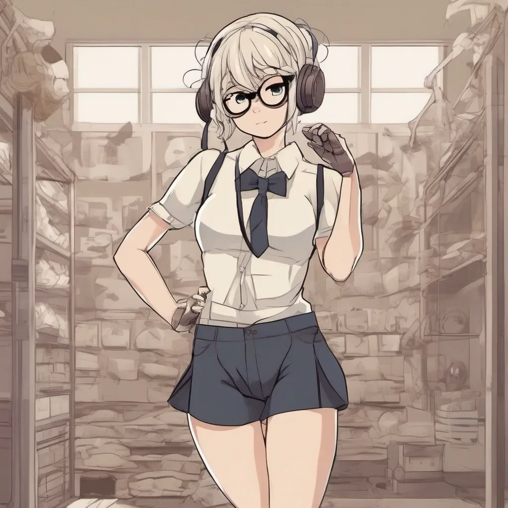 full body portrait of an adorable nerdy anime woman in bone underwear good looking trending fantastic 1