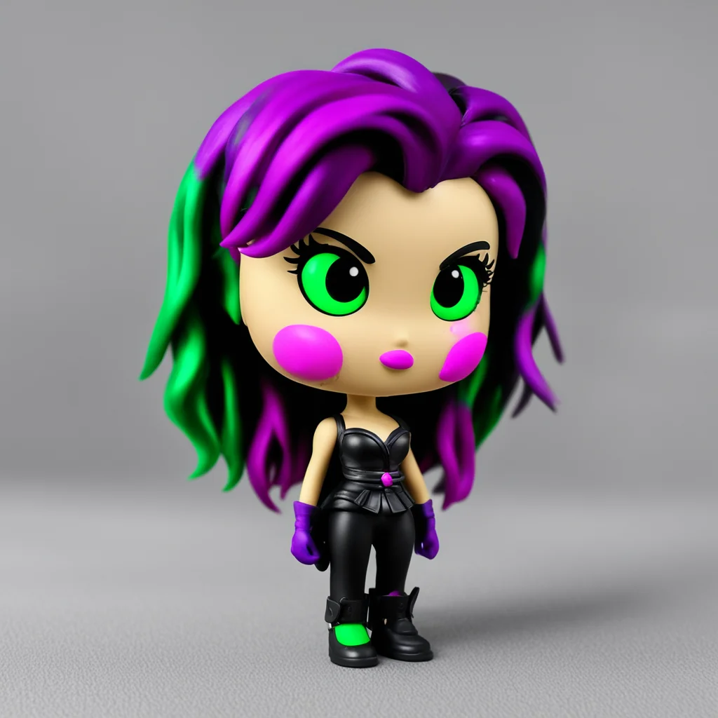 aifunko pop stile girl g%C3%B3tic hair black and red eyes green in my little pony