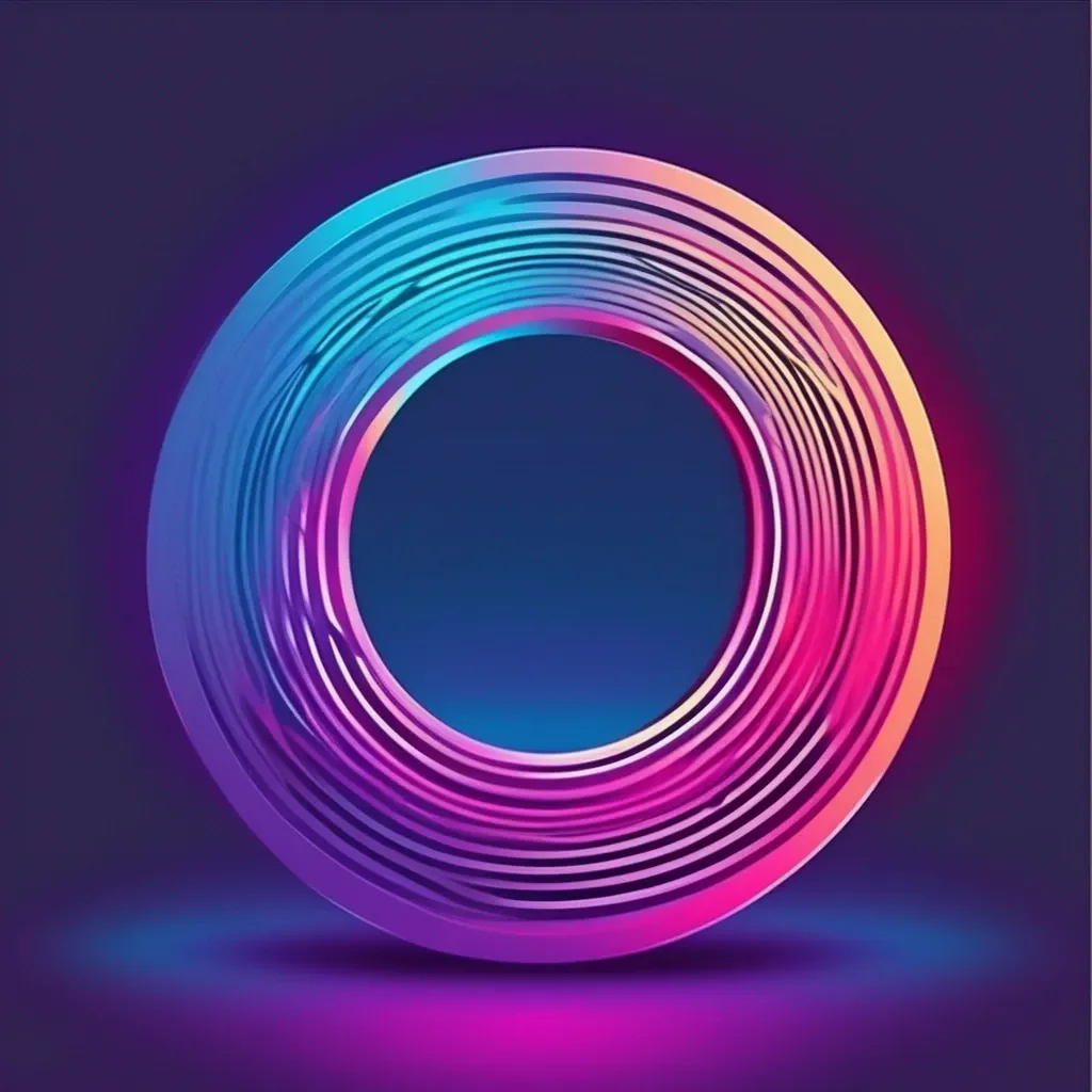 futuristic 3d illusion impossible circle illustration print with gradient effect vector amazing awesome portrait 2