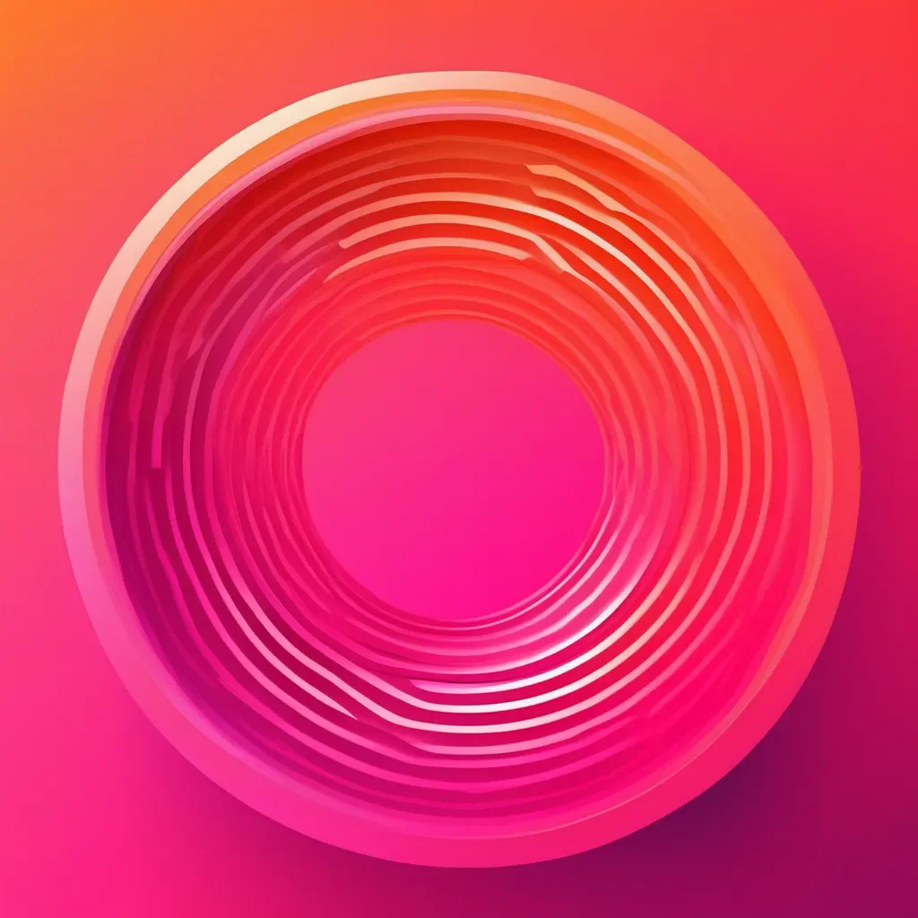 futuristic 3d illusion impossible circle illustration print with gradient effect vector orange pink good looking trending fantastic 1