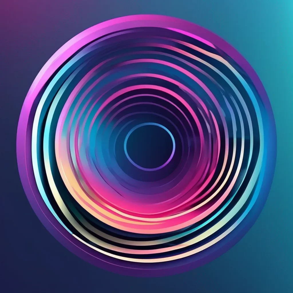 futuristic 3d illusion impossible circle illustration print with gradient effect vector