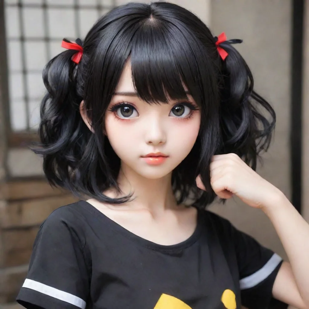 gadis anime dengan rambut pendek berwarna hitam dan mata hitam duduk di jendela mengenakan pakaian seragam sekolah dengan wajah murung 