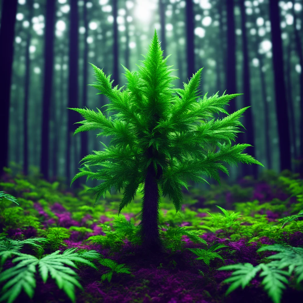 galactic monster marihuana plant made of gas in dark forest mixed colors cinematic octane hd hiperreal ar 169