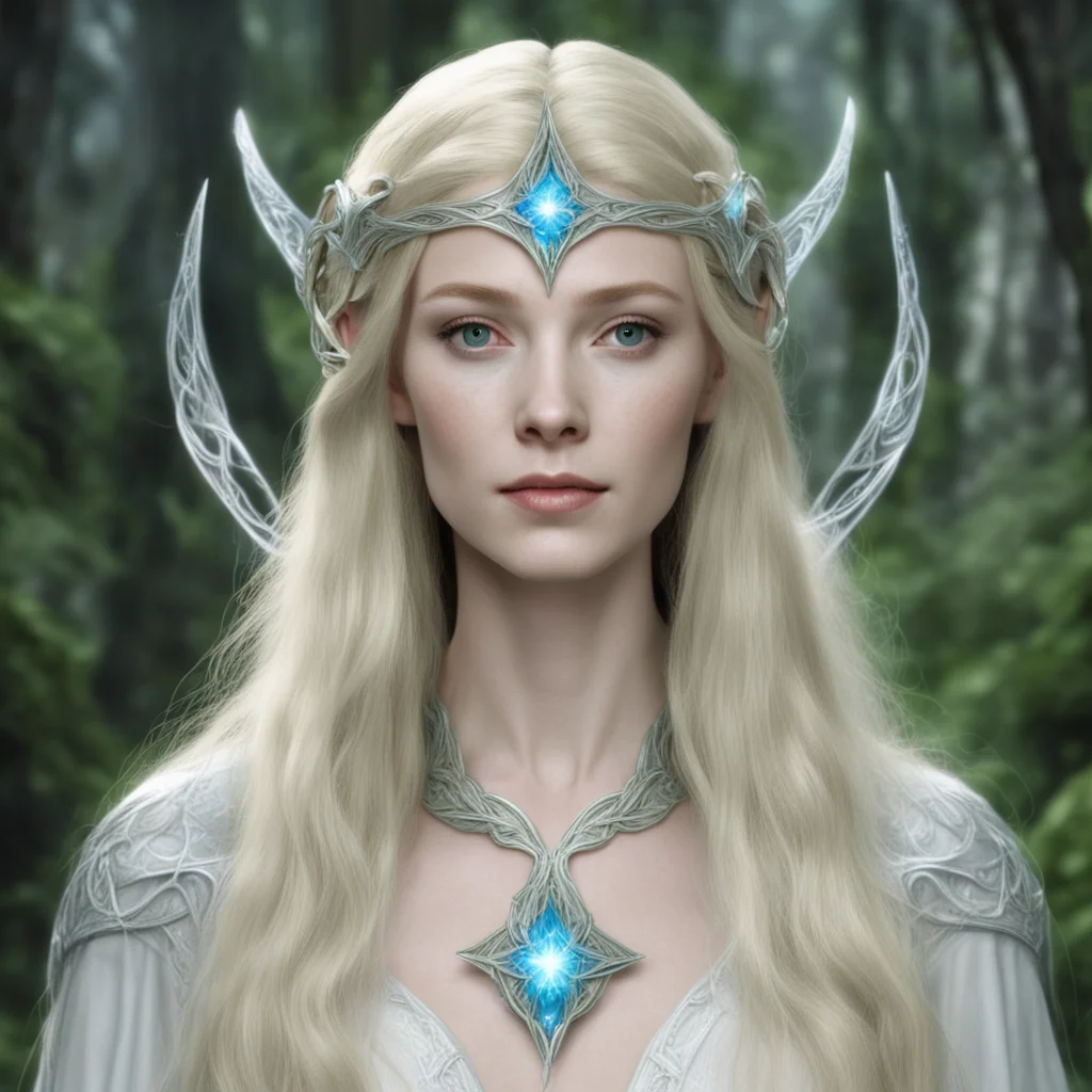 galadriel with elvish circlet confident engaging wow artstation art 3