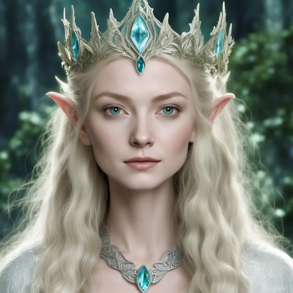 galadriel with elvish crown amazing awesome portrait 2