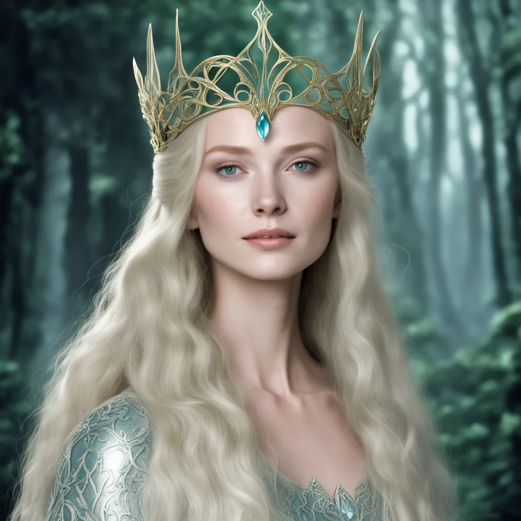 galadriel with elvish tiara confident engaging wow artstation art 3