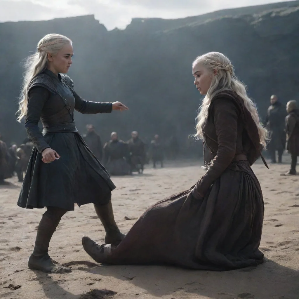 aigame of throne scene about daenerys and arya fighting