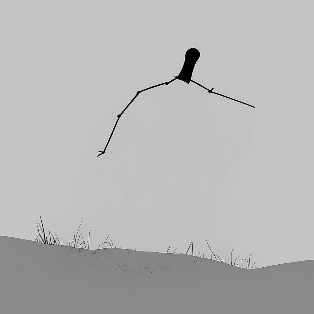 generate a 2d image of a stickman pushing something up a hill good looking trending fantastic 1