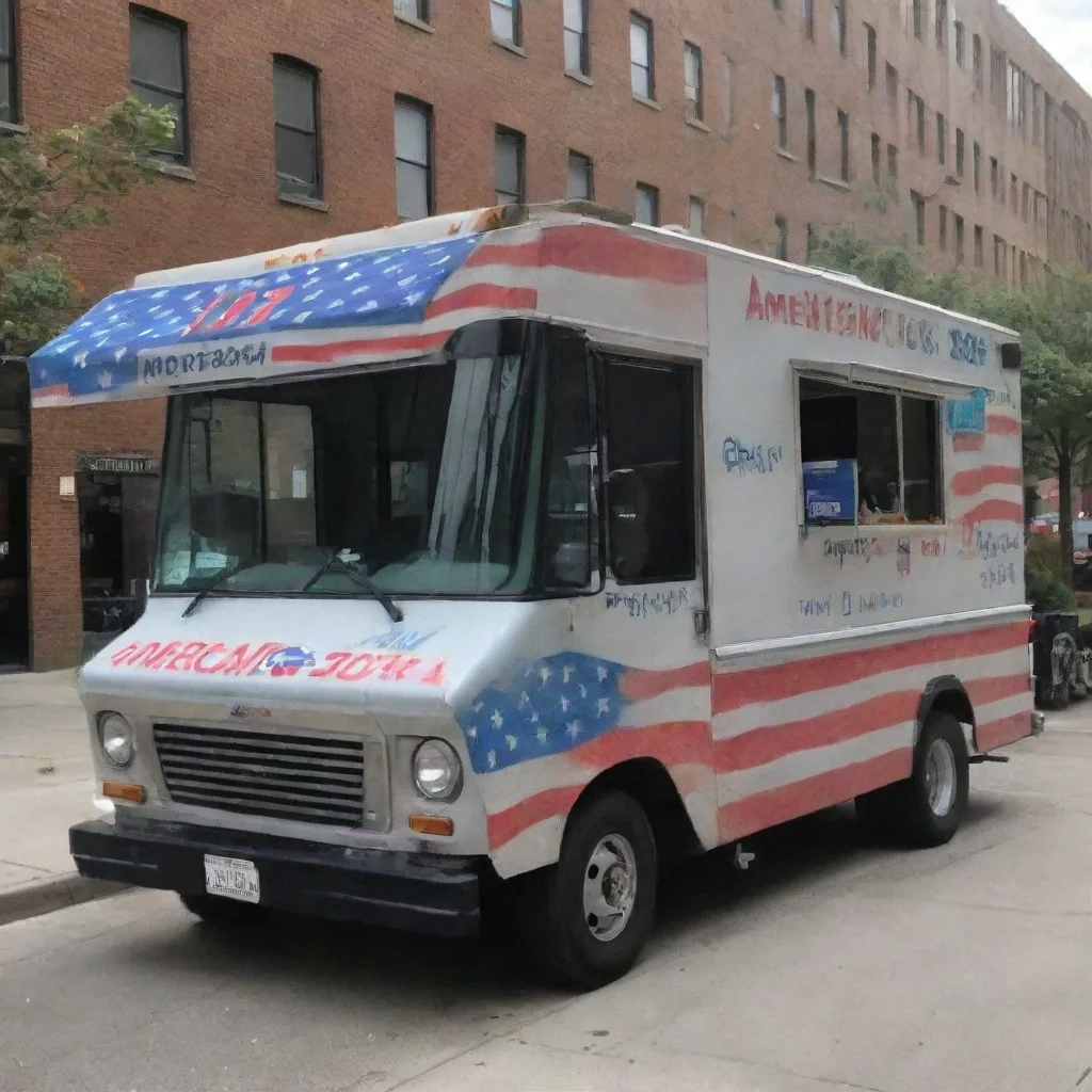 aigenerate a picture of a food truck with the name %22american 2024%22